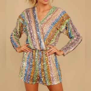 Endless Rose Multicolour Sequin Romper Dress Size S